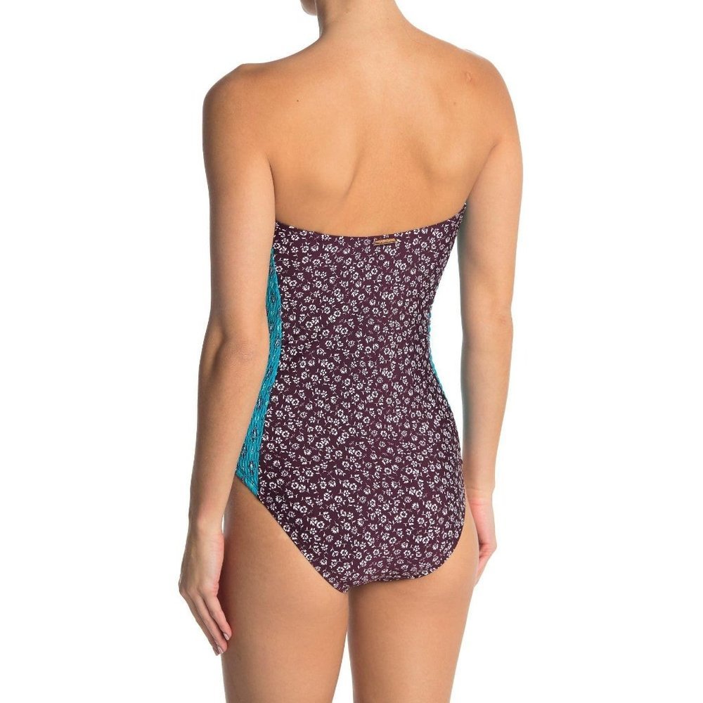 LAUNDRY by Shelli Segal Floral Bandeau Swimsuit - Picture 2 of 8